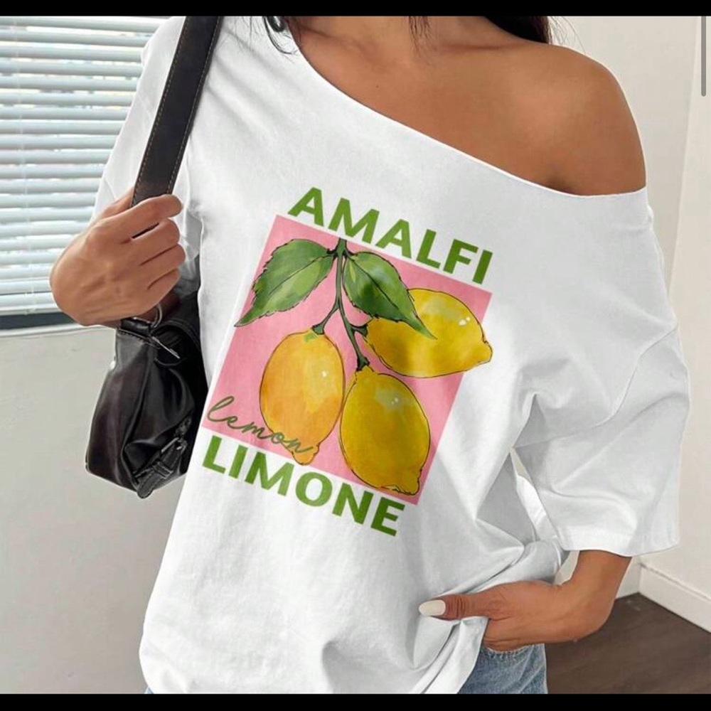 White Lemon Oversized Graphic Tee